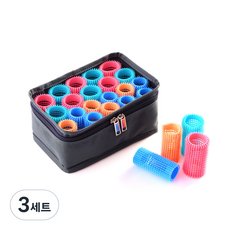 黃麻中號旅行劉海 Wave Gourf 髮捲 20p 旅行套裝, 混色, 3組