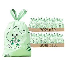 雙面加厚內提帶免撕垃圾袋 50 x 45cm 30張, 2個, 10L