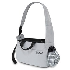 PETSLAND 寵物外出單肩包+內軟墊, 灰色, 1組