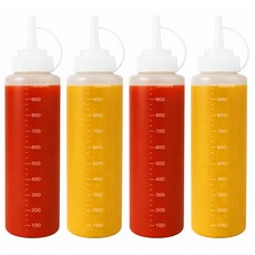 리빙메이커 BPA FREE 잘라쓰는 입구 넓은 말랑타입 소스통, 1L, 4개