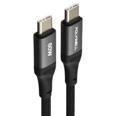 POLYWELL 寶利威爾 Type-C To Type-C PD編織快充線 60W 鋁合金 PW15-W45-M852, 2m, 黑色, 1條
