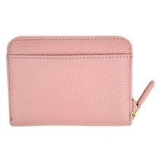 真皮頭層牛皮 13卡位風琴卡位零錢包/短夾/女夾 粉色, 2.5 x 6cm