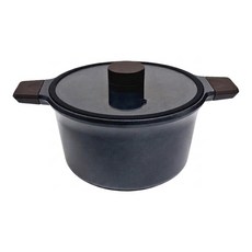 Kinyo IH減油陶瓷雙耳湯鍋 附蓋 4.7L, 24cm, 黑色, 1個