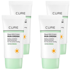 김정문알로에 라센스 로에 큐어 아쿠아 마일드 그린 선크림 SPF50+ PA++++, 40ml, 4개