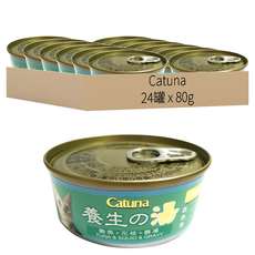 Catuna 養生膳湯貓罐, 鮪魚 + 花枝 + 膳湯, 80g, 24罐