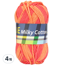 brandyarn Milky Cotton Blue棉質混紡編織紗線, C86 Mix, 4捆