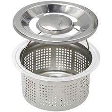 水槽排水口全不鏽鋼過濾網 大型 + 全不鏽鋼中間蓋 大型 組合, 1個