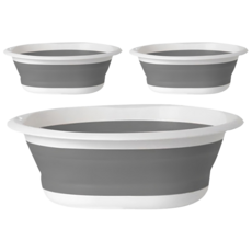 BangJiaShi 幫家適 折疊臉盆 小款, 灰色, 3個