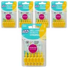 TePe 緹碧 I字型牙間刷 Interdental Brush 原創款 0.7mm 黃色, 6入, 5個