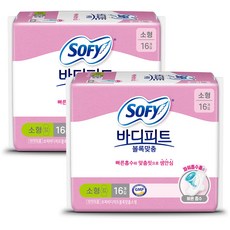 바디피트 볼록맞춤 생리대 날개형, 소형, 16개입, 2개