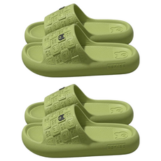 寵物星樂園 踩屎感厚底防滑小熊拖鞋/家居浴室防水止滑拖鞋/EVA軟底防臭室內拖鞋/防滑外穿涼拖鞋 40, 綠色, 2雙