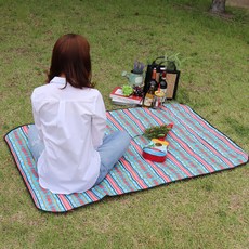 HANEE 民族風雙面防水野餐墊, 天空藍