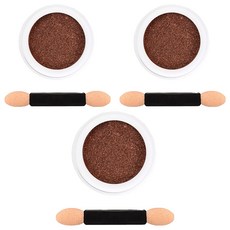 젤로젤로 젤네일 아트 엣지빔 미러 파우더 글리터 + 브러쉬 세트, 3개, JP03 골드브론즈(글리터)