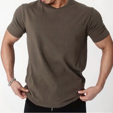 Zetta22 男性肌肉貼合Ponte布料素色短袖T恤 1755