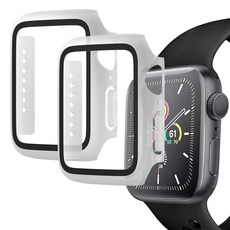 디지지 애플워치 풀커버 강화유리 액정보호 케이스 2p, 반투명