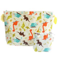 SEMOMS 防水侏羅紀公園餐盤收納袋+藥袋, 1組, 便當袋(30*20*5cm)+小袋子(10.5*11cm), 侏儸紀公園