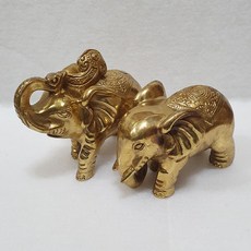 豐文黃銅財福大象雕像2件組, 單一顏色