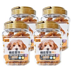by DOG 汪洽普 機能雙效麻花捲 適用於三個月以上犬隻 嚴選國產新鮮雞肉 台灣製造, 起司 + 軟骨素 + 綠貽貝, 800g, 4罐