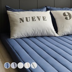 THEKOYS 乳膠記憶棉專用 純棉床墊套 4.5~7.5cm 墊子/床墊套, 靛藍色