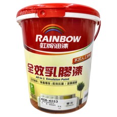 RAINBOW 虹牌油漆 全效乳膠漆 平光 458-4253 3.7L, 豪灰色, 1桶