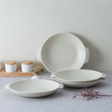 코멧 홈 BPA FREE 플레이팅 원형접시, 크림, 4개