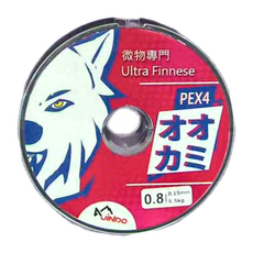 JiNDO Wolf 雪狼 激細釣線, Ultra Finesse 微物專門 PEX4 0.8號 5.5kg, 1.5號, 1捲, 0.15mm