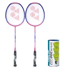 尤尼克斯羽毛球拍 Nanoflare 001 透明 2p + Mavis 200 YL MID 3p 套組, 單品, 1組