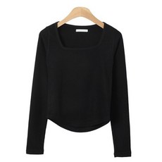 린다샵 여성용 제케린 슬림핏 골지 스퀘어 티셔츠 cpt11386k2c