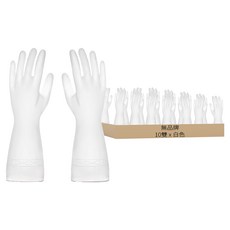 Y420 耐用型 家用樹脂手套, 白色, M(8.1~9.0 cm), 10雙