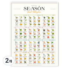 funyz 萬年型當季食物海報日曆 A3年曆, 混合顏色, 2個