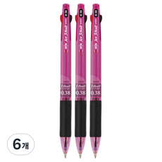 자바펜 제트3볼 3색 볼펜 0.38mm, 퍼플, 6개