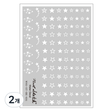 Nail Sketch 水轉印貼紙 普普藝術, 635星白, 2個