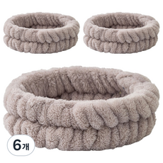 Nalli Sisters 簡約洗臉髮帶, 6個, 23 深棕色 三線