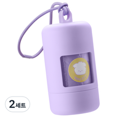 Neo FIT. 狗狗 Let's Go 排便袋 便便袋 + 收納盒組合, 紫色, 15入, 2套