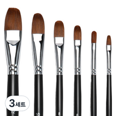 MAME 壓克力刷具 6種 B組, 3套, 2號、4號、6號、8號、10號、12號