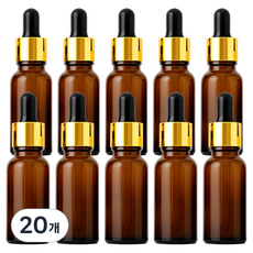 LIVING Maker 化妝品油滴管精華液基本容器 30ml, 褐色, 20個