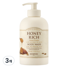 스킨푸드 허니 리치 바디 워시, 450ml, 3개