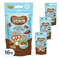 뽀로로펫 크런치캣 간식, 닭고기 + 타우린 혼합맛, 50g, 16개