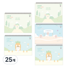 펜피아 2000 그림일기 스케치북 단면 랜덤발송, 345 x 250mm, 12매, 25개