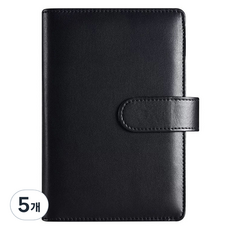 마다꾸미 현금 챌린지 A6 다이어리 바인더 6공, 블랙, 5개