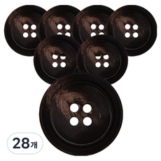 동대문단추왕 고급 리얼소뿔 단추 15mm PH-14, 블랙보카시, 28개