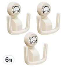 은희마법 실용적인 무타공 욕실화 흡착 거치대 12.2 x 14 cm, 크림, 6개