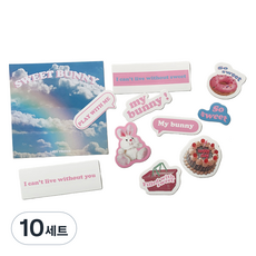 타이탄 쁘띠 다이어리 꾸미기 팬시 스티커 세트, 래빗 스티커 가방, 10세트