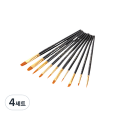 아크릴 오일 수채화 붓 세트 블랙, 10종, 4세트