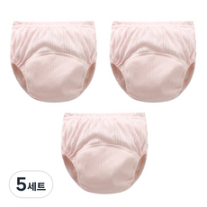 조이멀티 아동용 펀칭 단색파스텔 배변훈련팬티, 핑크, 5세트