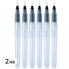 達沙巴巴 水彩水筆刷 透明筆尖 尖頭 3件組, 2套, 150mm