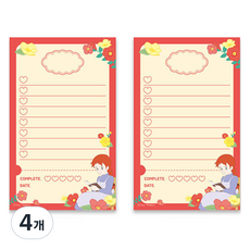 빨강머리앤 핸디 메모패드, 레드, 1개입, 4개