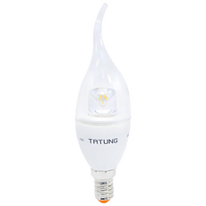 TATUNG 大同 LED拉尾節能燭型燈泡 全電壓 5W E14, 1個, 白光