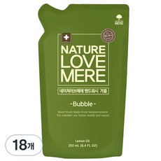 네이쳐러브메레 유아 핸드워시 거품 리필형, 레몬향, 250ml, 18개