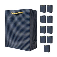 골드패턴 쇼핑백 10p, 네이비